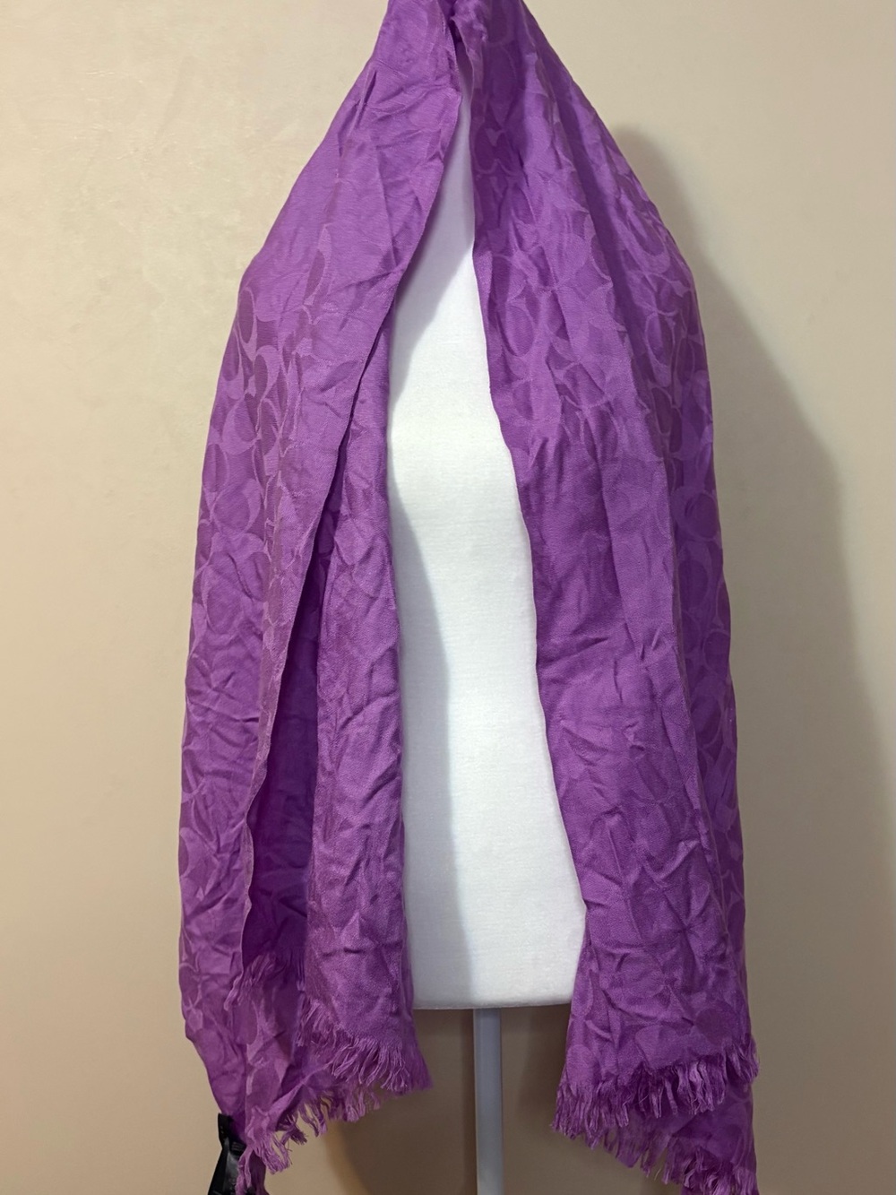 COACH Purple Women's Fashion Scarf - Lightweight Stylish Wrap - Picture 5 of 6